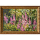 Painting with flowers of Ivan tea Summer landscape forest, glade, pink flowers. Pictures. olga-klim (olga-klim). My Livemaster. Фото №5