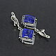 Earrings, ring and pendant with lapis lazuli made of 925 DD0121 silver. Jewelry Sets. Sunny Silver. My Livemaster. Фото №6