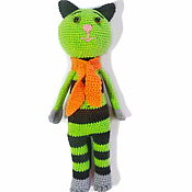 Куклы и игрушки handmade. Livemaster - original item Soft toys: Striped cat with a scarf. Handmade.