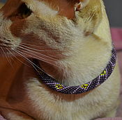 Зоотовары handmade. Livemaster - original item Collar PURPLE bead, for cats or dogs. Handmade.