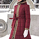 Burgundy coat with hood, warm winter coat, women's long coat, Down jackets, Novosibirsk,  Фото №1