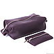Cosmetic Bag Leather Purple Organizer Pencil Case Housekeeper Gift. Travel bags. BagsByKaterinaKlestova (kklestova). My Livemaster. Фото №5