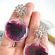 Order Earrings with Real Geranium Petals Burgundy Wine Eco Jewelry. WonderLand. Livemaster. . Stud earrings Фото №3