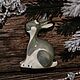 Order Year of the Rabbit: the symbol of the year 2023 is a small gray Rabbit. Porcelain story. Livemaster. . Figurine Фото №3