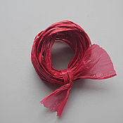 Материалы для творчества handmade. Livemaster - original item Raffia Japan, color red, 1 meter. Handmade.