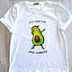 Women's Summer T-shirt, White Avocado Cotton T-shirt. T-shirts. Lara (EnigmaStyle). My Livemaster. Фото №4