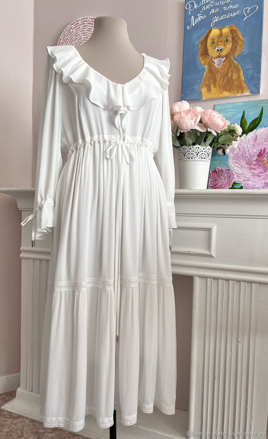 Платье белое летнее в интернет-магазине Ярмарка Мастеров по цене 6000 ...