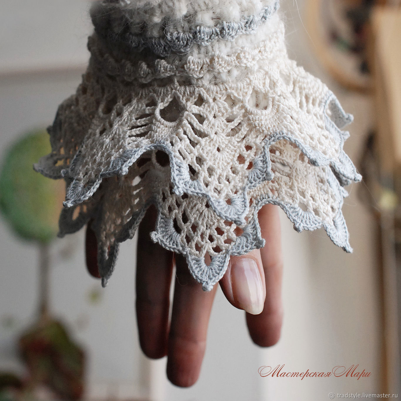 Манжеты (пара) с широким двойным кружевом Под винтаж Под старину в ...