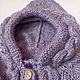 Cardigan: Children's knitted blouse with a hood made of wool lilac. Childrens cardigan. Knit for you (Irina). My Livemaster. Фото №6