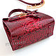 Сумка из питона по мотивам Hermes Kelly красная. Сумка через плечо. PYTOSHASHOP. Ярмарка Мастеров.  Фото №9