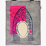 Русский стиль handmade. Livemaster - original item Folk Souvenirs: Shopper bag made of Artificial Suede fabric. Handmade.