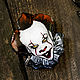 Order Brooches portrait ' Stephen king, IT IT, clown, white, brooch'. greenfox-23. Livemaster. . Brooches Фото №3