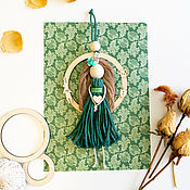 Для дома и интерьера handmade. Livemaster - original item Macrame doll. Angel in the ring green dress. Handmade.