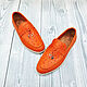 Slip-ons made of genuine strusa leather, in orange color. Slip-ons. SHOES&BAGS. Online shopping on My Livemaster.  Фото №2