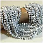 Материалы для творчества handmade. Livemaster - original item Pearls are White and blue delicate galtovka. thread. Handmade.