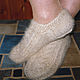 Women's knitted slippers Colour of ecru. Socks. Warm Yarn. My Livemaster. Фото №4