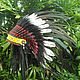 Indian Headdress, Native American Warbonnet with double feathers. Carnival Hats. Indian Headdress Co. Интернет-магазин Ярмарка Мастеров.  Фото №2