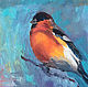 Oil painting. birds. Bullfinch, Pictures, Moscow,  Фото №1