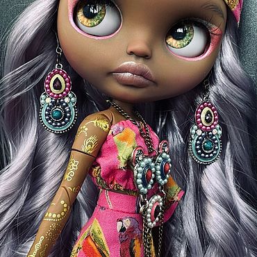 Куклы и игрушки ручной работы. Ярмарка Мастеров - ручная работа Кукла Блайз Blythe темнокожая Bianca Бьянка кастом. Handmade.