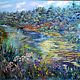 Oil painting large landscape 'On the pond 2', Pictures, Murmansk,  Фото №1