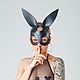 Rabbit mask made of genuine leather #1, Mask for role playing, Novosibirsk,  Фото №1