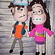 Dipper and Mabel from Gavity falls, Stuffed Toys, Kirov,  Фото №1