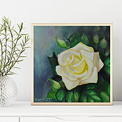 Картины и панно handmade. Livemaster - original item Butter Rose Oil Painting. Handmade.