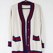 Одежда handmade. Livemaster - original item Knitted cardigan with striped trim. Handmade.