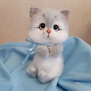 Куклы и игрушки ручной работы. Ярмарка Мастеров - ручная работа Войлочная игрушка: Котенок, котик, кот Пушок. Handmade.