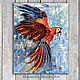 Painting in interior oil Painting with macaw parrot, Pictures, Moscow,  Фото №1