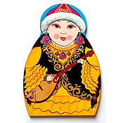 Посуда handmade. Livemaster - original item Cutting Board Kazakh Girl Kazakh Tempera To Order. Handmade.