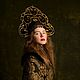 Order Russian fashion kokoshnik Black and gold crown Couture Headdress. Beaded jewelry by Mariya Klishina. Livemaster. . Costumes3 Фото №3