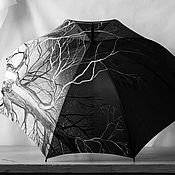 Аксессуары handmade. Livemaster - original item Umbrella-cane with a cover painted black 