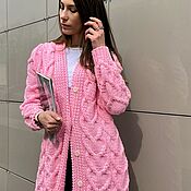 Одежда handmade. Livemaster - original item cardigans: Women`s knitted oversize cardigan in pink to order. Handmade.