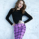 Pencil skirt made of eco-suede Cage, figure-hugging lilac skirt. Skirts. mozaika-rus. Ярмарка Мастеров.  Фото №5