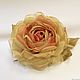 Order FABRIC FLOWERS. Chiffon rose ' Golden rose'. fioridellavita. Livemaster. . Brooches Фото №3