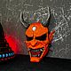 Японская маска Они из игры ДБД: Оранжевая маска демона. Маски интерьерные. Workshop_RS. Интернет-магазин Ярмарка Мастеров.  Фото №2