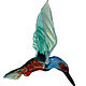 Interior hanging decoration stained glass bird Kingfisher Pez, Pendants for pots, Moscow,  Фото №1
