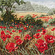 Embroidered picture "Poppy field"