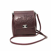 Сумки и аксессуары handmade. Livemaster - original item Crossbody bag: Handbag women`s leather burgundy June Mod. S76t-681. Handmade.