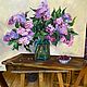 Gift to a woman Oil Painting flowers 60*80 cm. lilac. Pictures. White swan. Online shopping on My Livemaster.  Фото №2