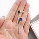 Stud earrings Blue cobalt sticks with Druze quartz. Stud earrings. LovelyStones. Online shopping on My Livemaster.  Фото №2