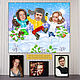 A family gift for the New Year 2023. Christmas cartoon on the photo to order, Caricature, Moscow,  Фото №1