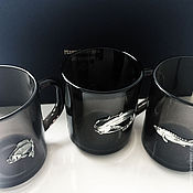 Сувениры и подарки handmade. Livemaster - original item Set of black mugs 