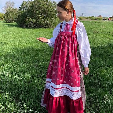 Русский стиль ручной работы. Ярмарка Мастеров - ручная работа Народный костюм"Наденька" с завесой. По курской традиции. Handmade.