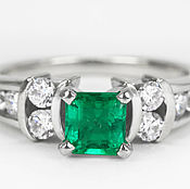 Украшения handmade. Livemaster - original item Platinum & 18K Emerald Engagement Ring, AAA+ Colombian Emerald Ring, F. Handmade.