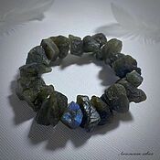 «Трансформация» браслет из необработанных кристаллов  лабрадора