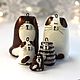 Set of Christmas toys 'Cat family' white and brown, Christmas decorations, St. Petersburg,  Фото №1