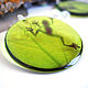Transparent Earrings Round Green Frog Rustic Boho, Earrings, Taganrog,  Фото №1