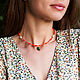 Bright Papaya necklace made of pearls, beads and beads. Necklace. Aliento-jewerly (alientojewelry). My Livemaster. Фото №4